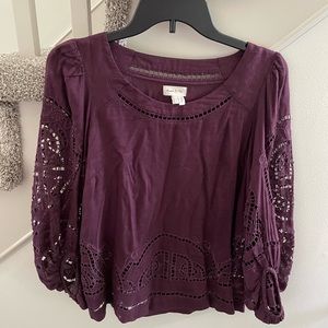 Anthropology eyelet blouse
